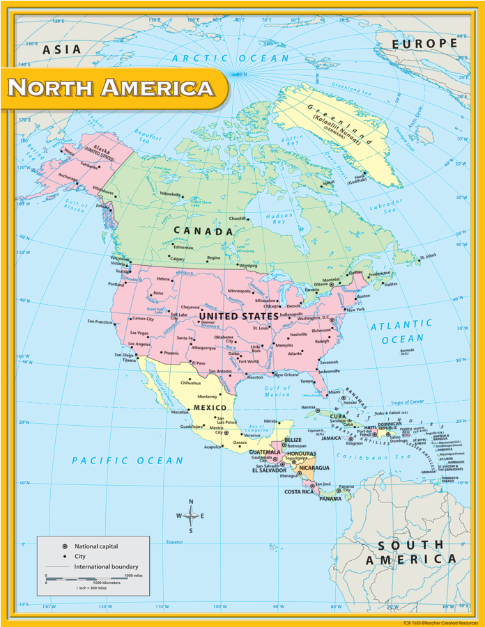 Tcr7655 North America Map Chart Image - North America Chart (900x900), Png Download