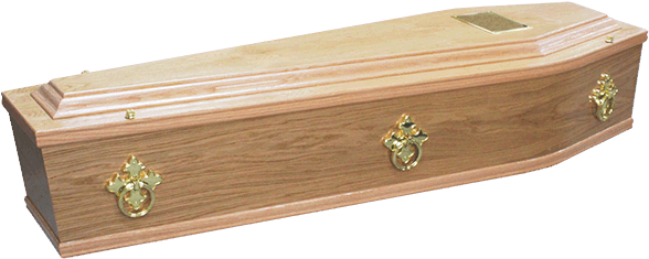 A Very Elegant Veneered Oak Plain Sided Coffin With - Plywood (700x550), Png Download