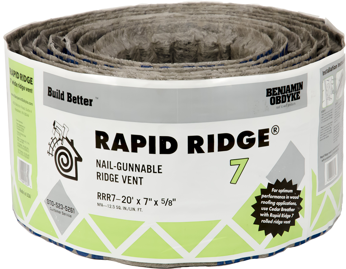 Benjamin Obdyke Rapid Ridge® 7 Ridge Vent - Ridge Vent (1500x1105), Png Download