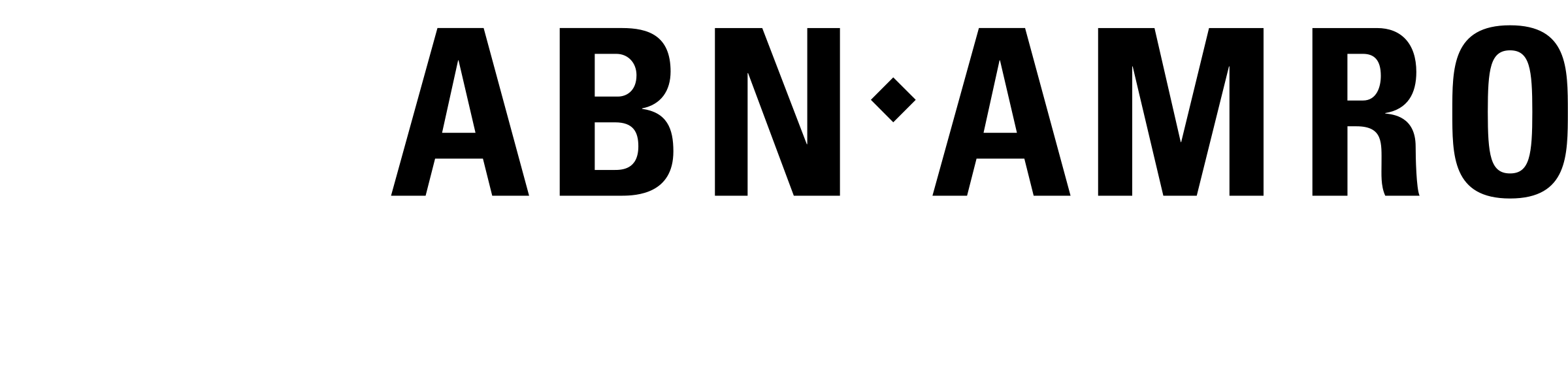 Abn Amro Logo Black And Ahite - Sign (2400x586), Png Download
