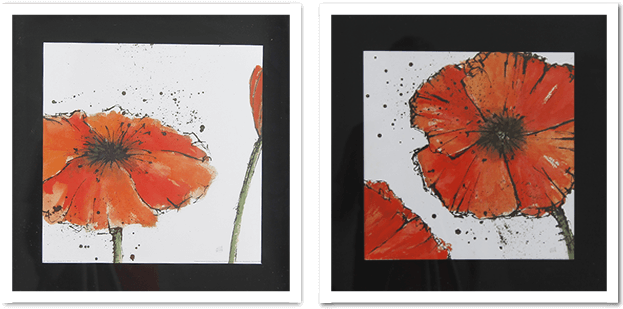 Par De Quadros Flores Papoula Vermelha, 48x48cm C/ - Poppy (656x656), Png Download