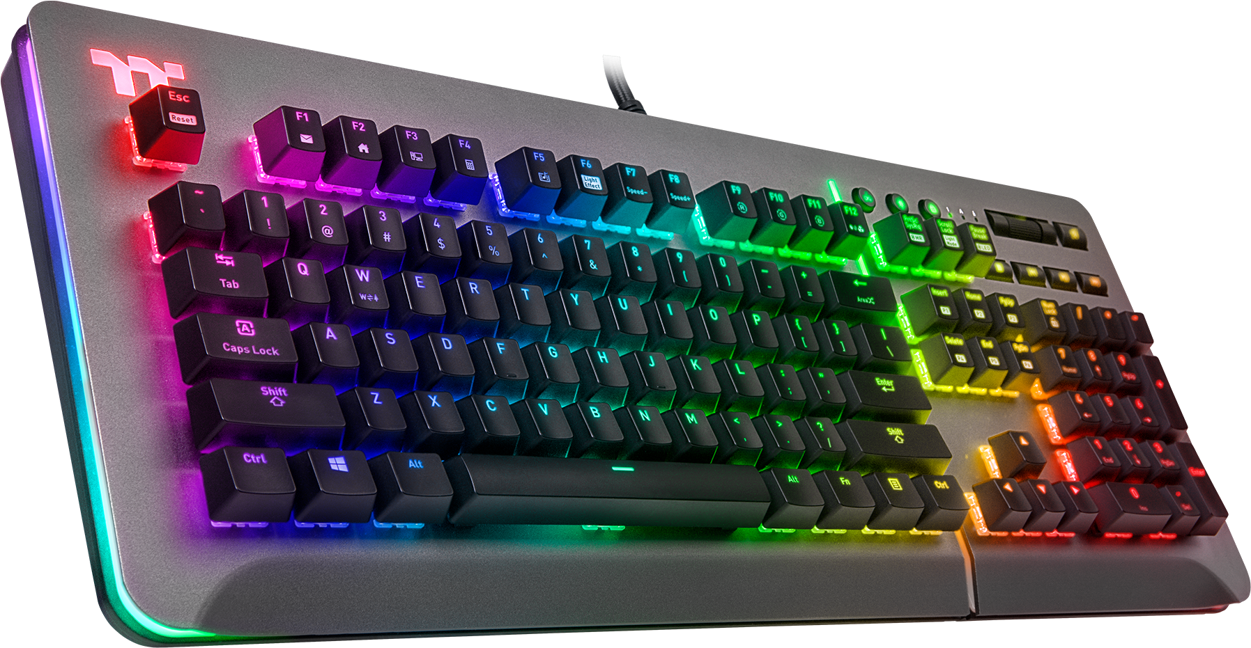 Features A Distinctive Curved Design With A 2mm Thick - Level 20 Rgb Titanium Gaming Keyboard (1920x1281), Png Download