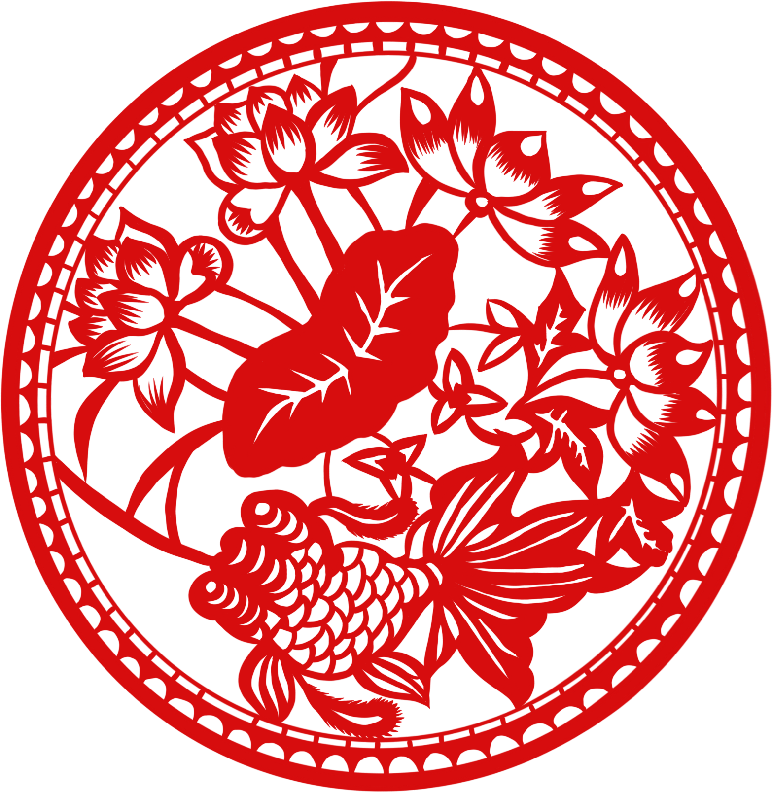 Corte De Papel Pintado À Mão Estilo Chinês Ano Novo - การ ตัด กระดาษ จีน (2000x2000), Png Download