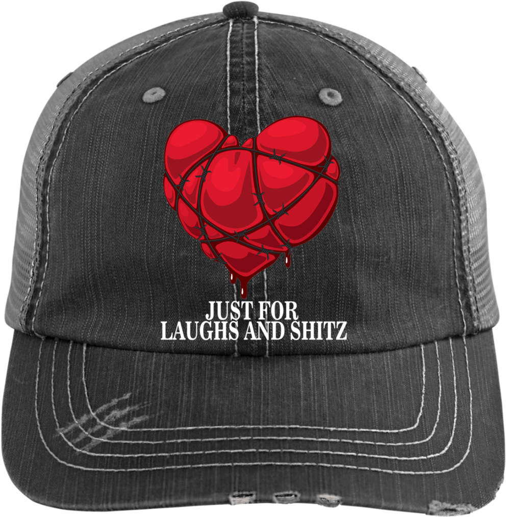 Download My Bloody Heart In White Print Distressed Unstructured Hat Full Size Png Image Pngkit