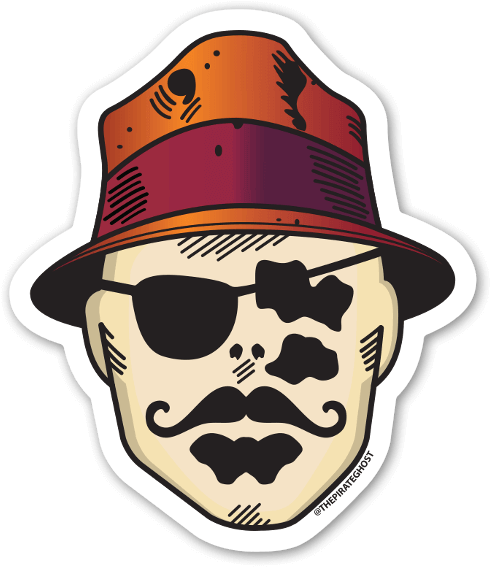 Rorschach Som En Pirat Sticker (521x600), Png Download