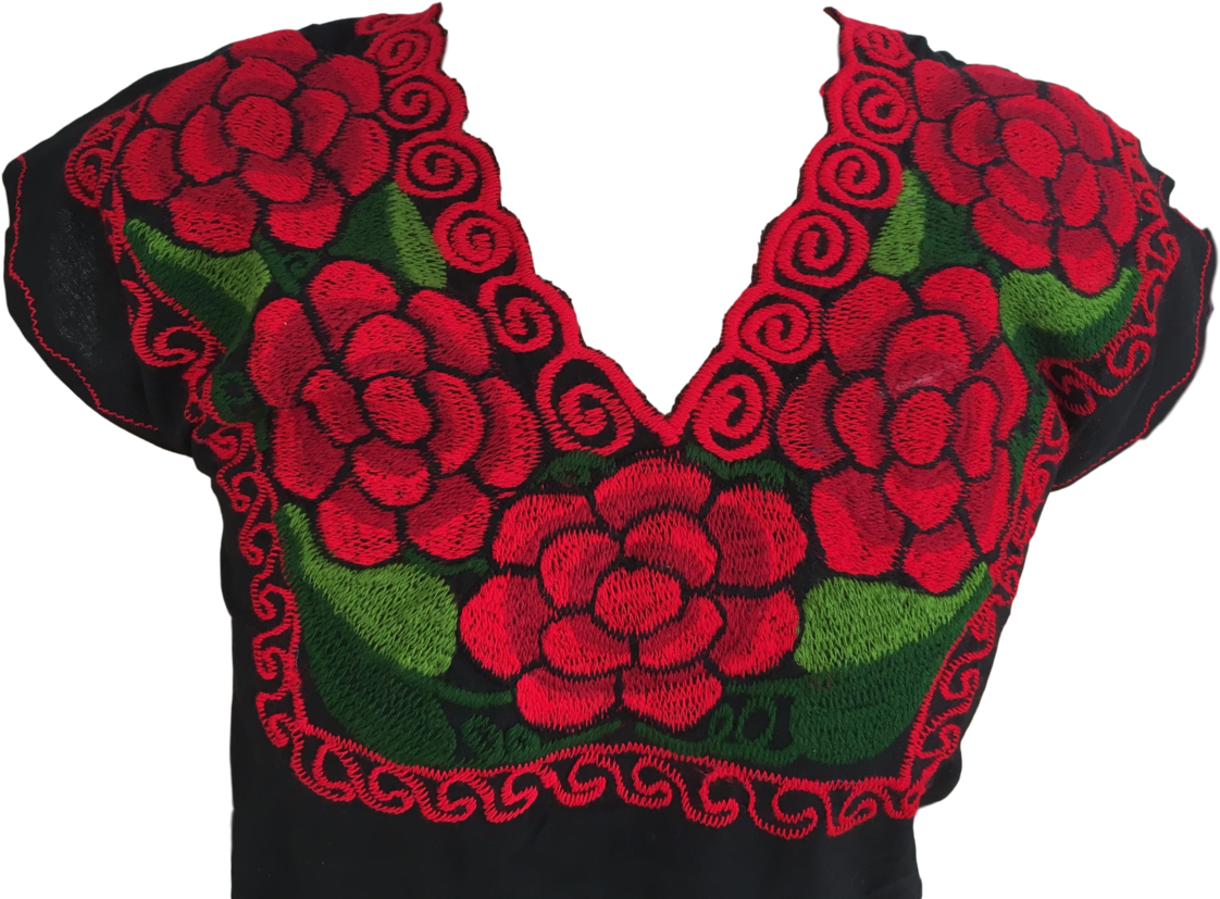 Mexican Shirt With Flowers (1200x900), Png Download