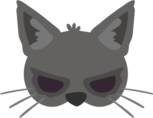 Creepy Cat Mask - Cat Yawns (618x618), Png Download