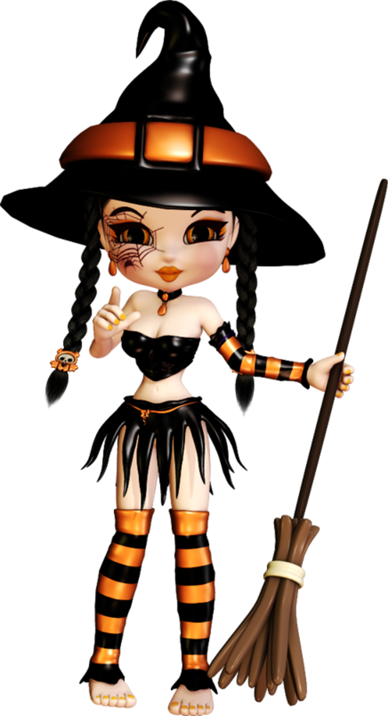 Tubes Cookie Halloween - Brujitas De Halloween Png (800x1475), Png Download