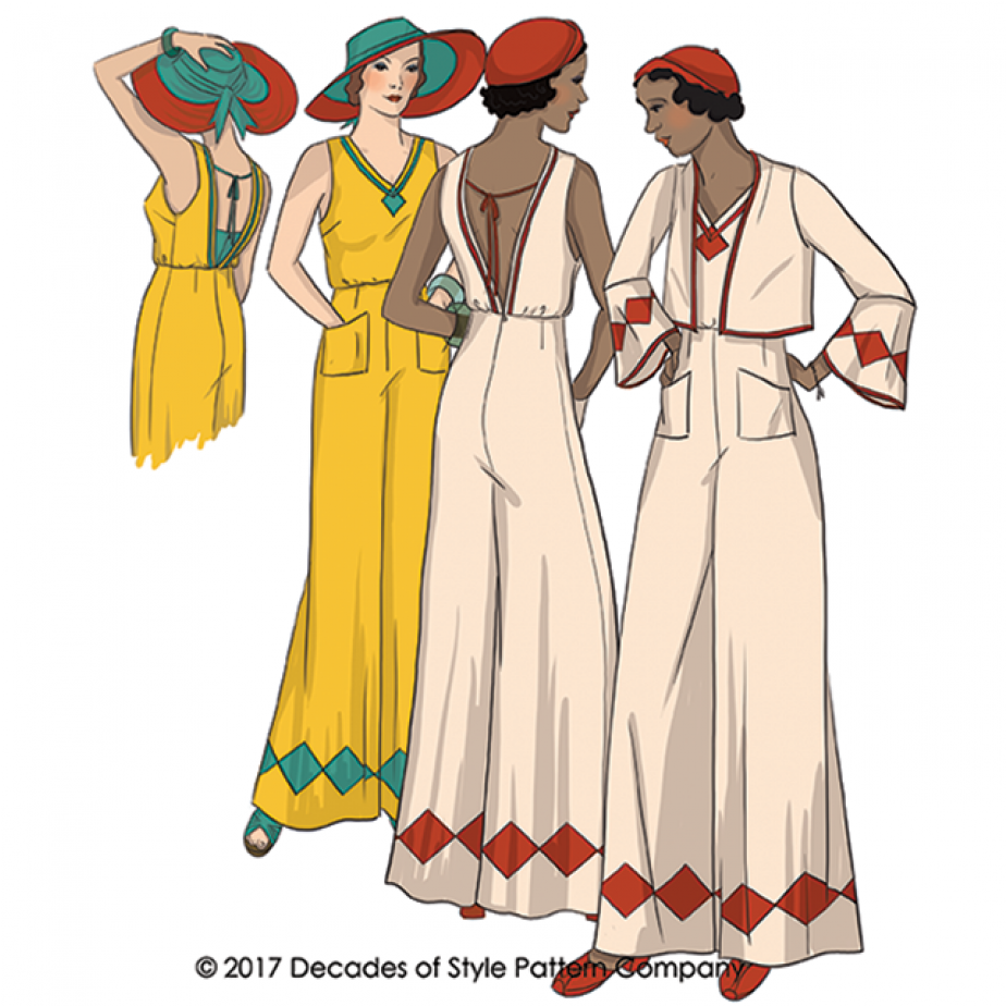 $25 - 00 Each - 1930s Beach Pajamas (1200x923), Png Download