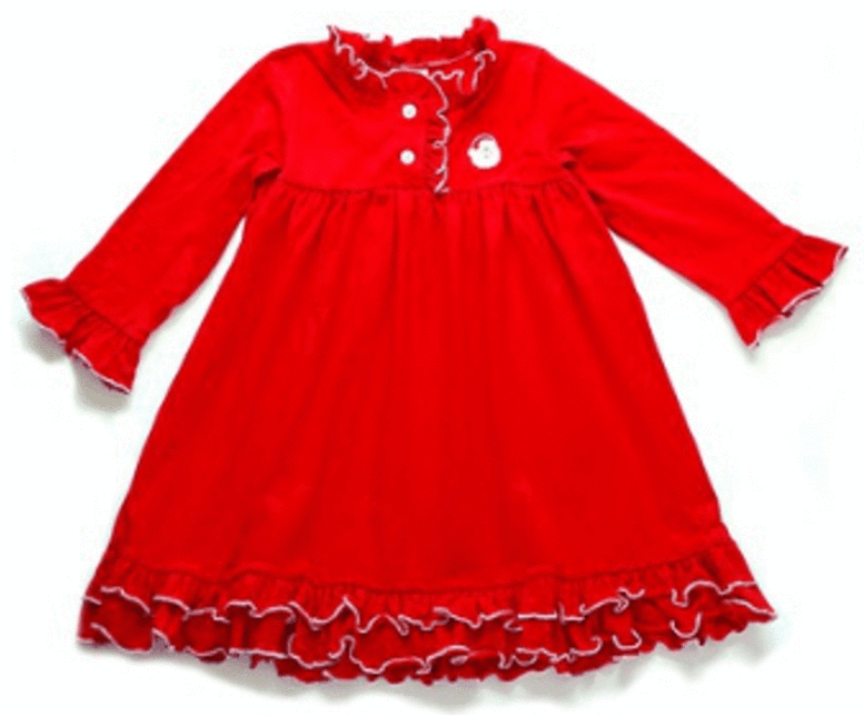 Christmas Pajamas Dress With Santa Applique - Girl (776x1024), Png Download