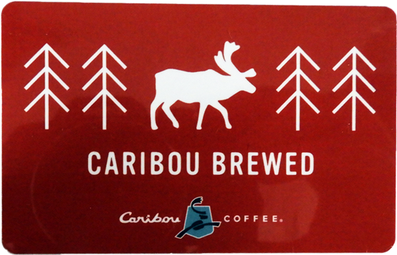 Caribou Card Holiday Red W/ Trees And Reindeer - Reindeer (600x600), Png Download
