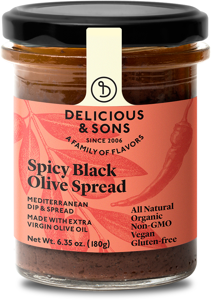 Organic Spicy Black Olive Spread Delicious & Sons - Wine In Black (721x1000), Png Download