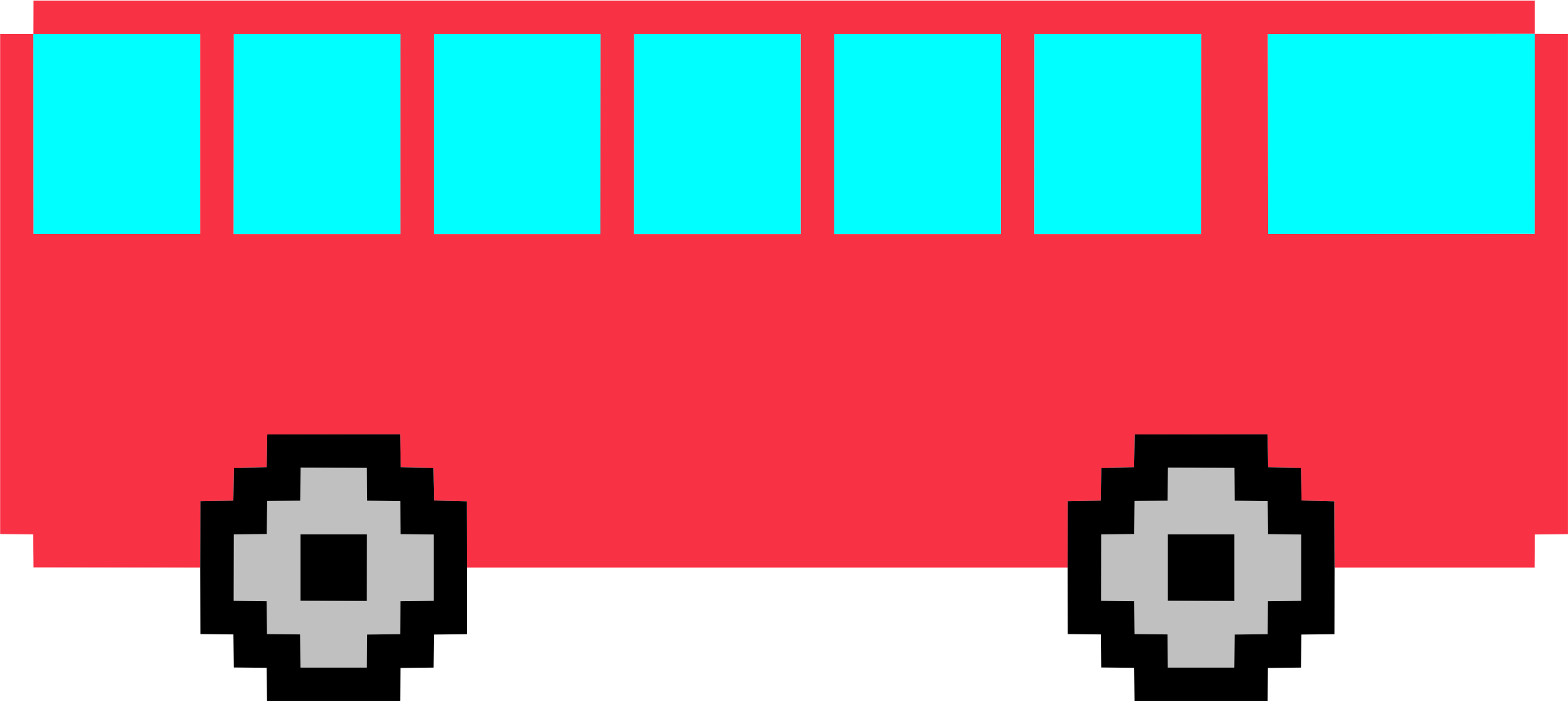 This Free Icons Png Design Of Pixel Art Bus (2400x1073), Png Download