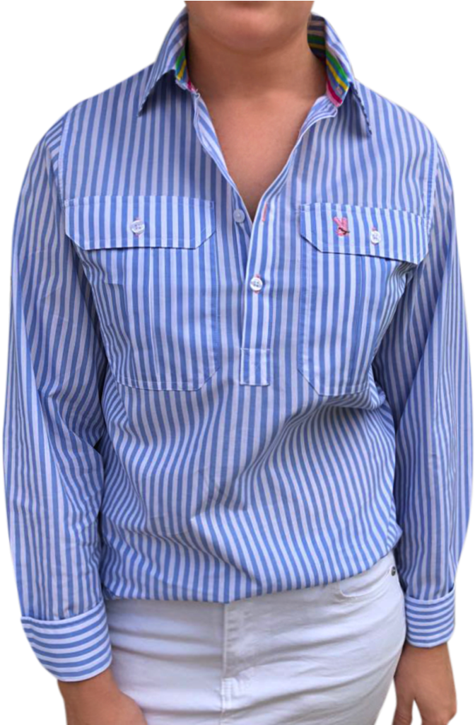 Download Cleland Blue Stripe Formal Wear Full Size PNG Image PNGkit