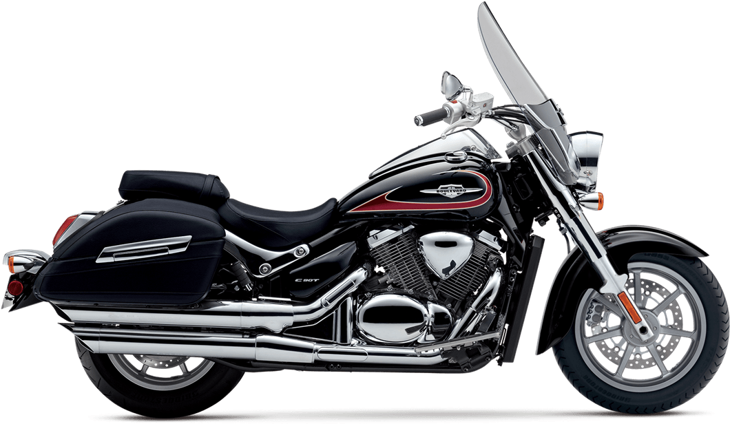 Couple Riding Motorcycle - 2013 Suzuki Boulevard C90t (1101x688), Png Download