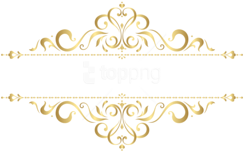 Free Png Download Golden Ornament Clipart Png Photo - Gold Floral Ornament Png (850x529), Png Download