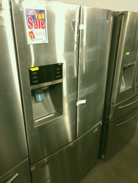 Used Samsung 36" Stainless French Door Refrigerator - Refrigerator (454x600), Png Download