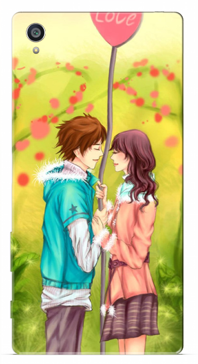Sony Xperia M4 Love Couple Designer 3d Printed Mobile - Romantic Cartoon Pic Love Couple (700x760), Png Download