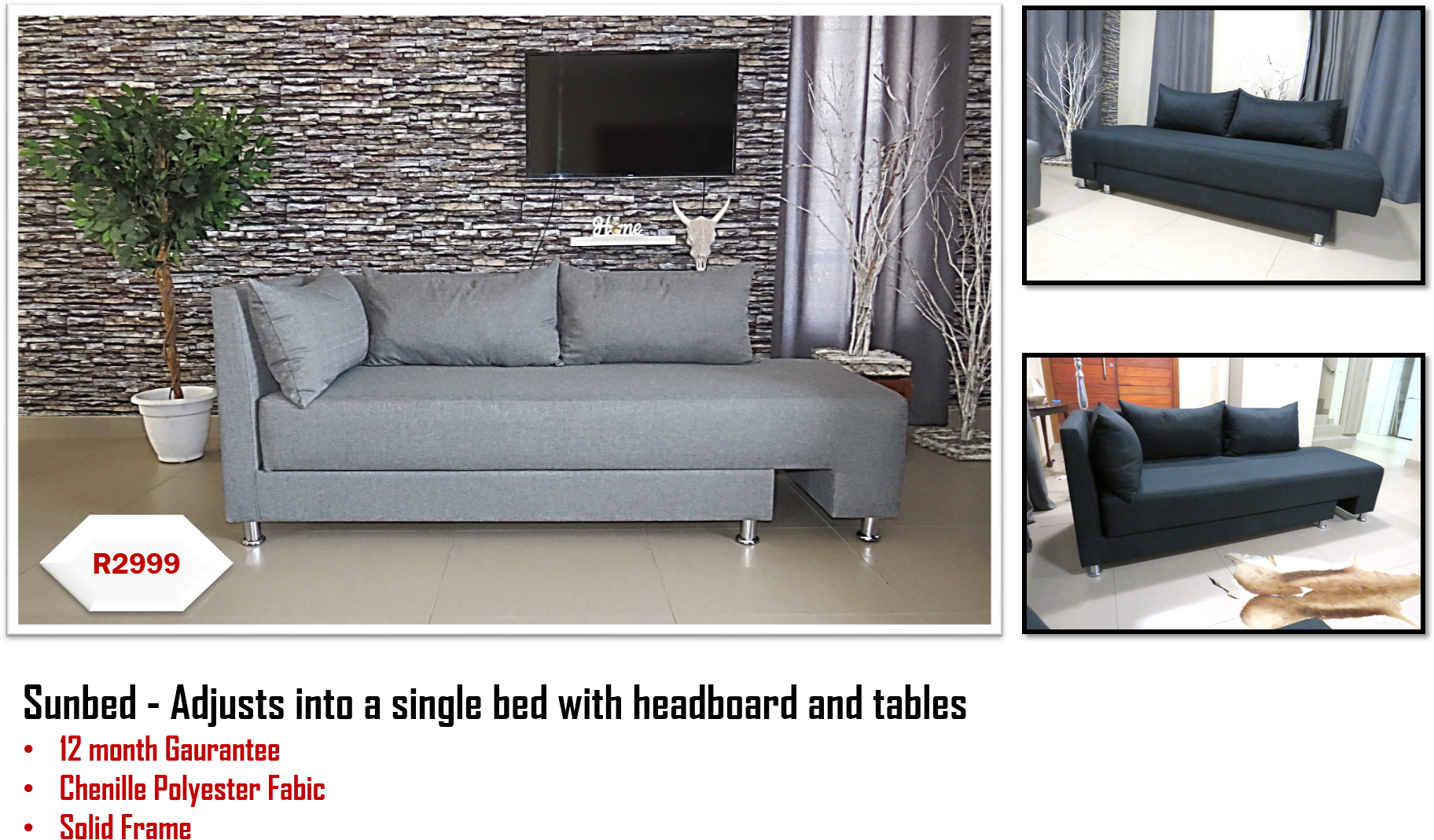 Single Sofa Bed - Studio Couch (1834x1105), Png Download