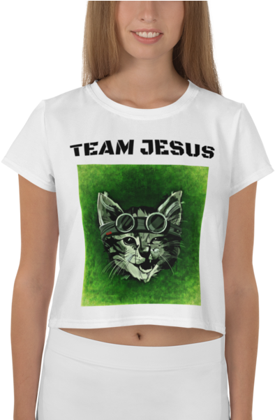 Team Jesus All-over Print Crop Tee - T-shirt (600x600), Png Download