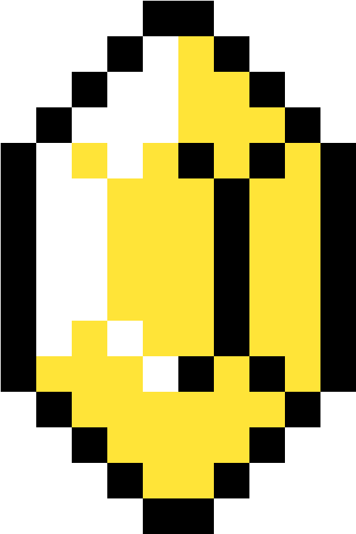 Gold Rupee - Pixel Art The Legend Of Zelda (650x900), Png Download