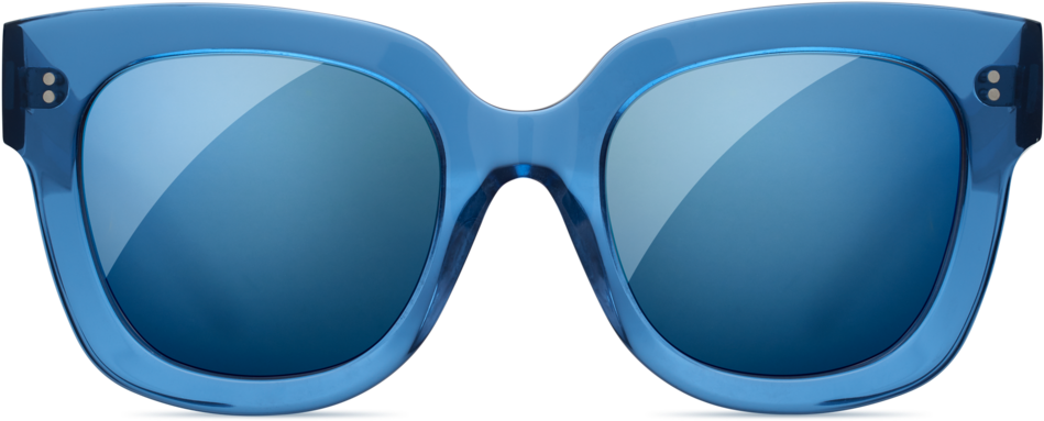 Chimi Oversize Square Sunglasses In Transparent Blue - Reflection (1024x1024), Png Download
