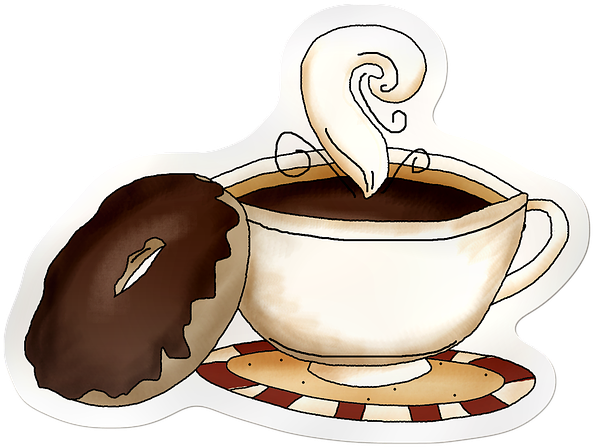 Coffee Donut Clip Art (640x493), Png Download