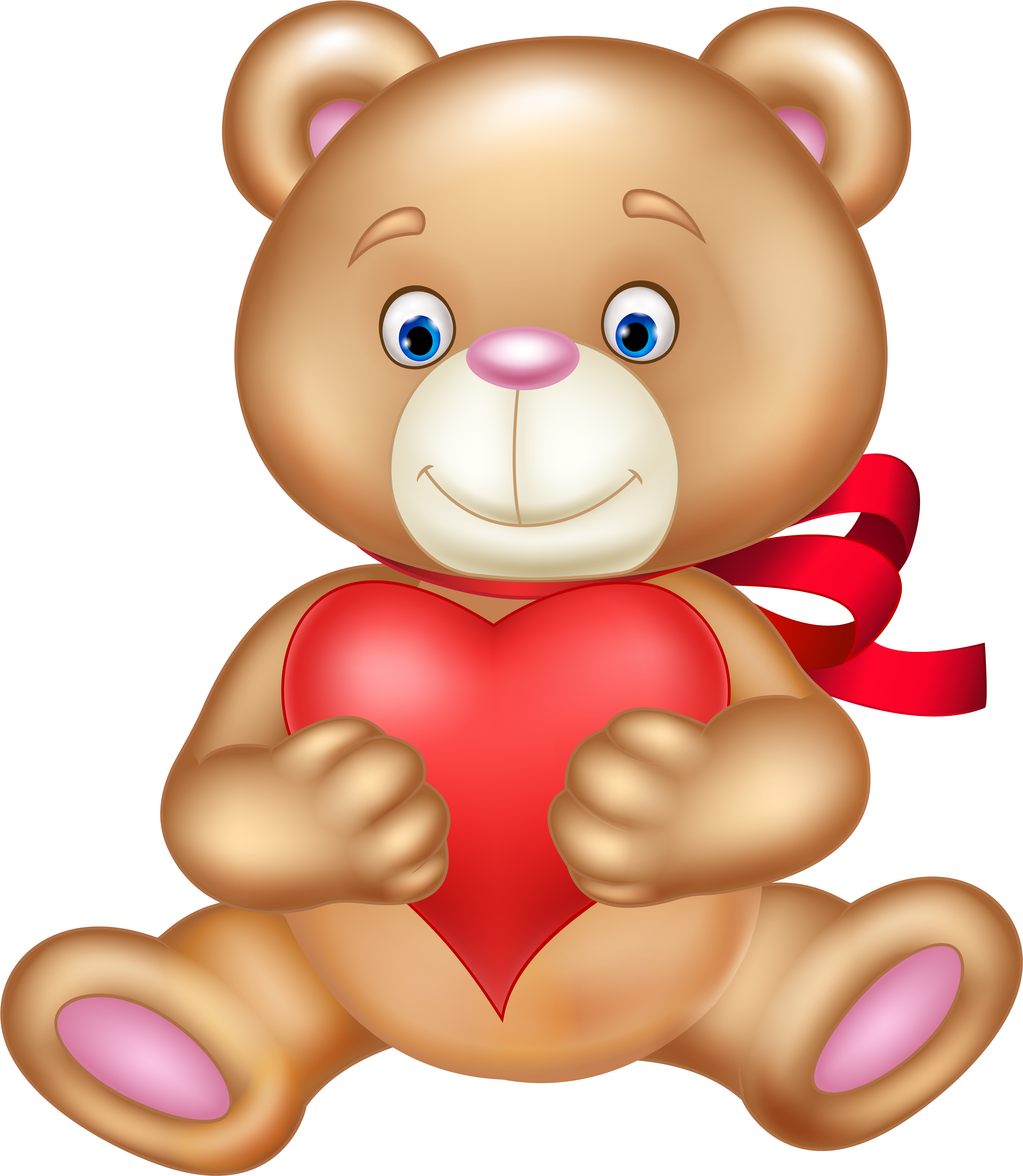 Valentine Teddy With Heart Transparent Image - Bear With Sunglasses (5231x6000), Png Download