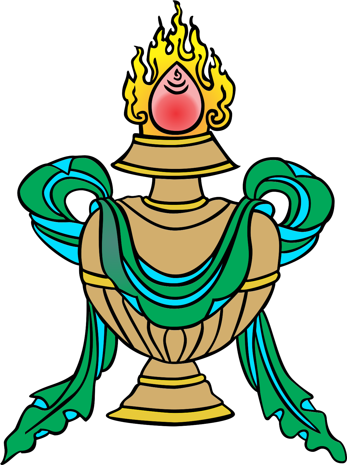 The Vase In Buddhism Ashtamangala Represents Health, - Treasure Vase Buddhism (1280x1663), Png Download