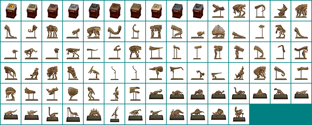 Click For Full Sized Image Fossil Icons - Animal Crossing Fossil Sprites (992x398), Png Download