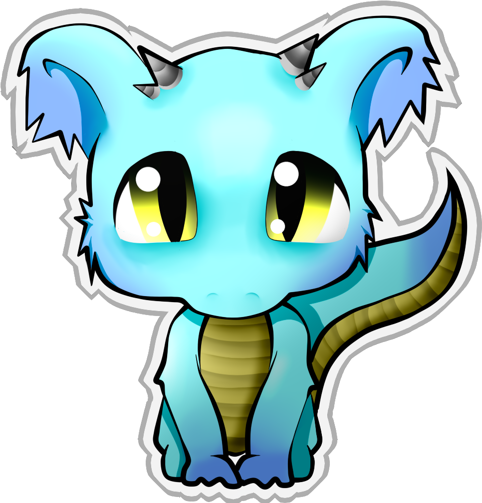 Cute Baby Dragon By Sugarysienna Cute Baby Dragon By - Cute Cartoon Dragons Cat (966x1009), Png Download