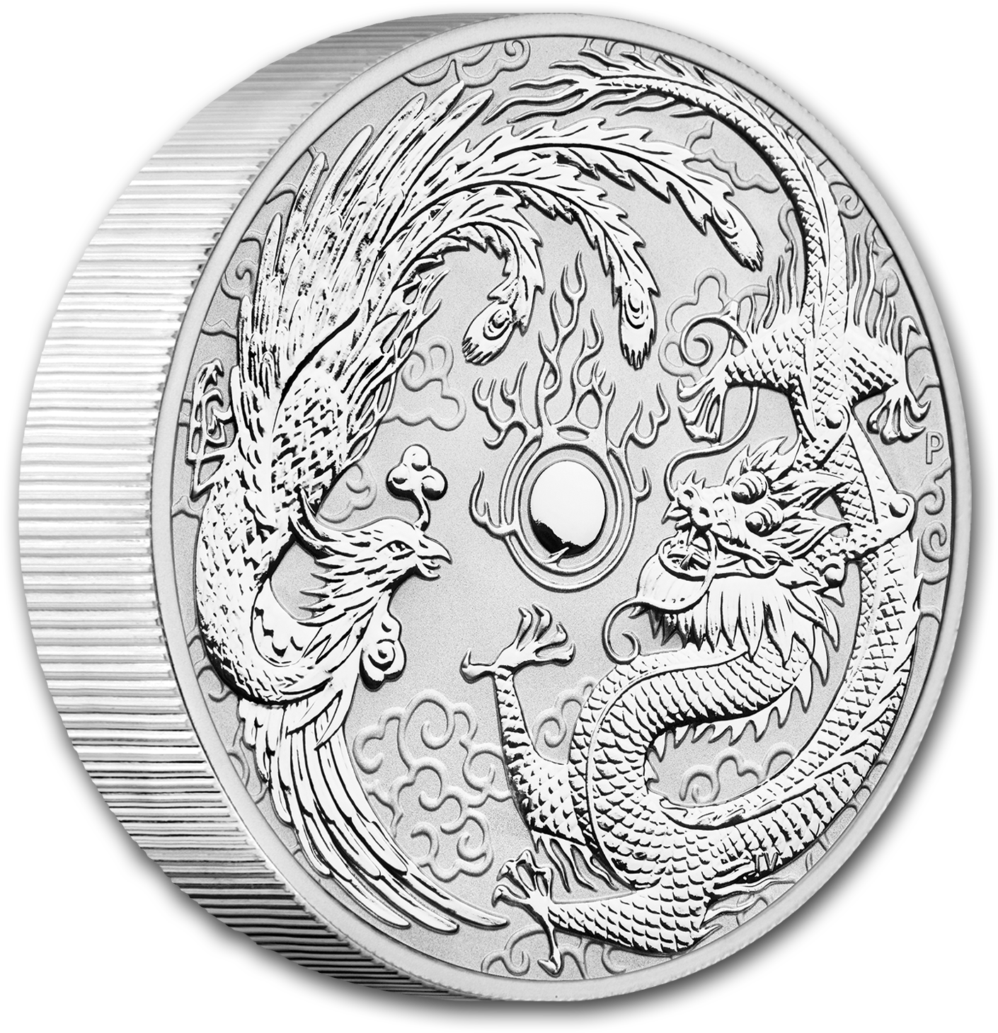 Buy 2019 Australia 10 Oz Silver Dragon & Phoenix Bu - Dragon And Phoenix Silver Coin (1500x1500), Png Download