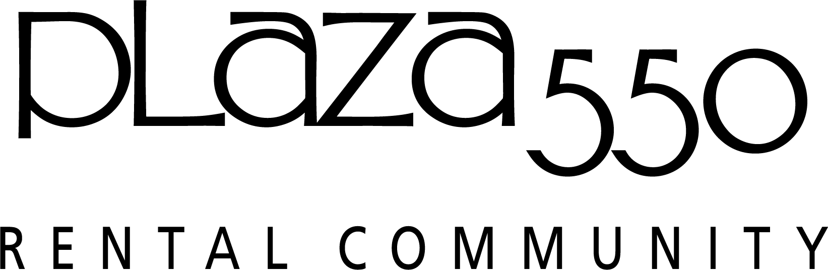 Plaza 550 Logo - Black-and-white (1643x536), Png Download