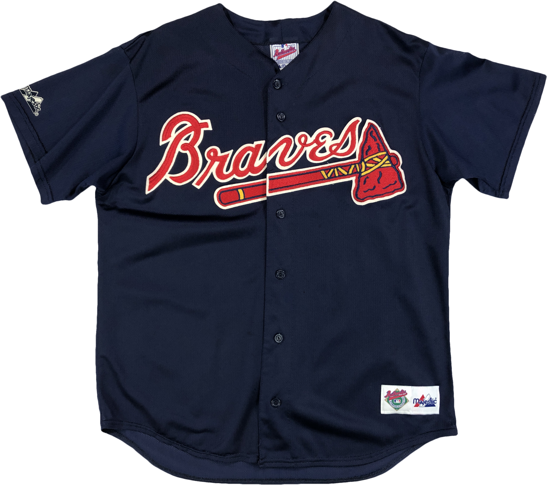 Vintage Atlanta Braves Jersey Navy Blue - Atlanta Braves (2048x1767), Png Download