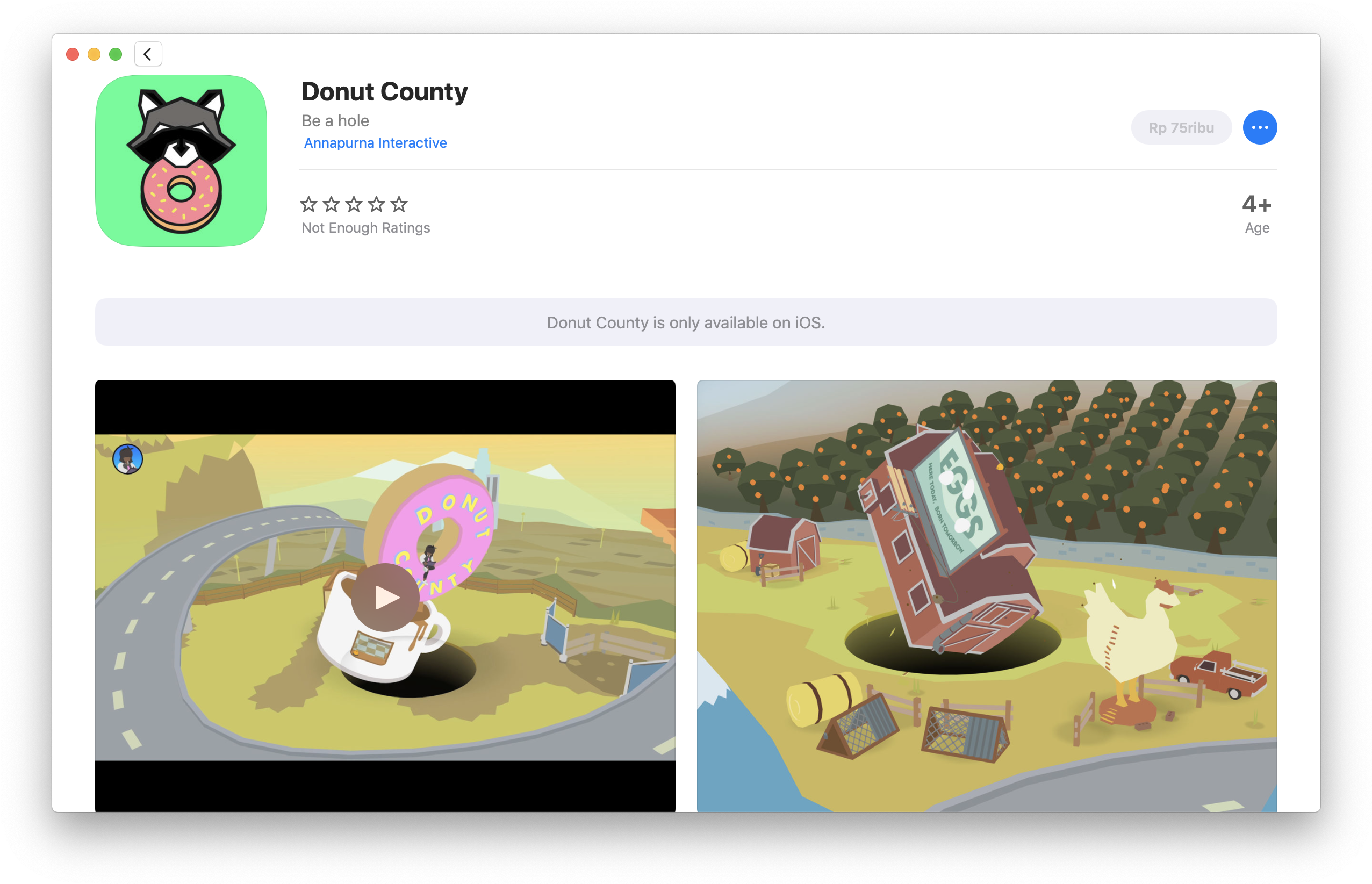 I Doubt This Is A Bug On The App Store, Since This - Donut County Gif (2584x1672), Png Download