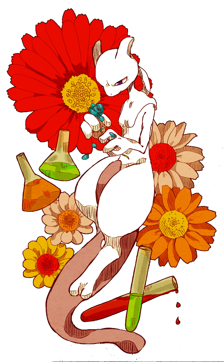 Mewtwo In Test Tube (745x1180), Png Download