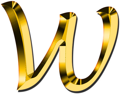 Letters, Abc, W, Alphabet, Learn, Education, Read - Gold W Letter (714x720), Png Download