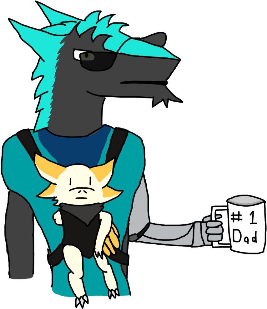 #1 Dad - Cartoon (1102x1050), Png Download