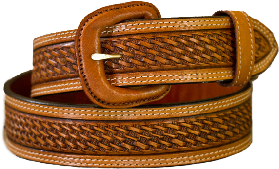 Vogt Silversmiths Belts Russet Basket Weave Belt - Basketweave Tooled Belts (600x600), Png Download