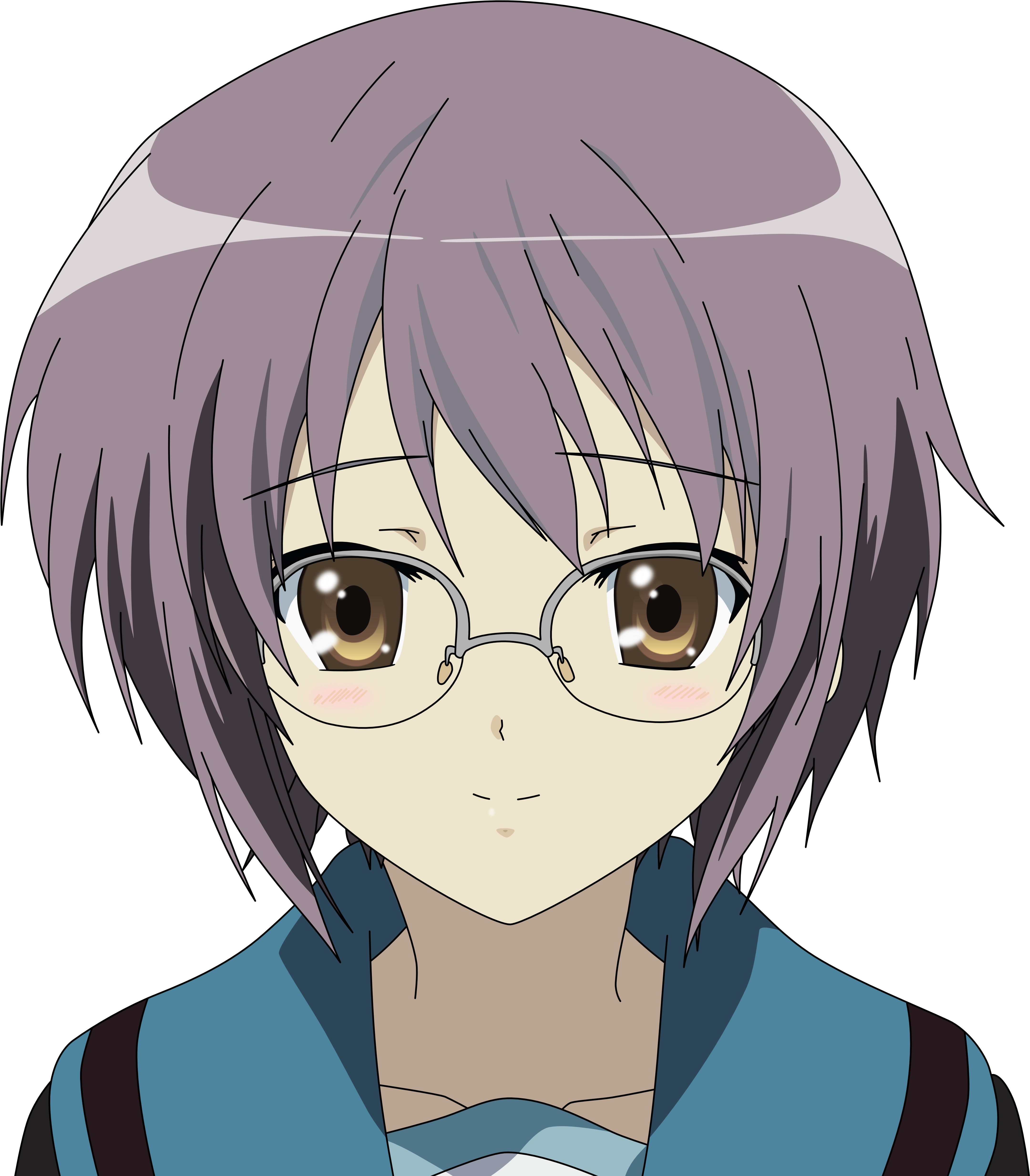 Download Png - Yuki Nagato Smile (4455x5000), Png Download