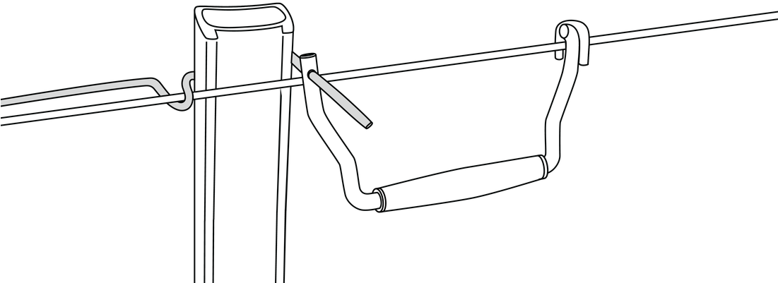 Hook Qt On Fencing Wire - Line Art (1100x550), Png Download