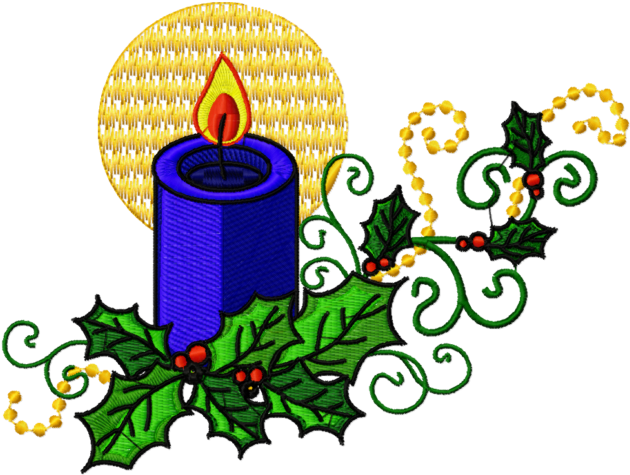 Christmas Candles 10 Machine Embroidery Designs Cd - Illustration (640x484), Png Download