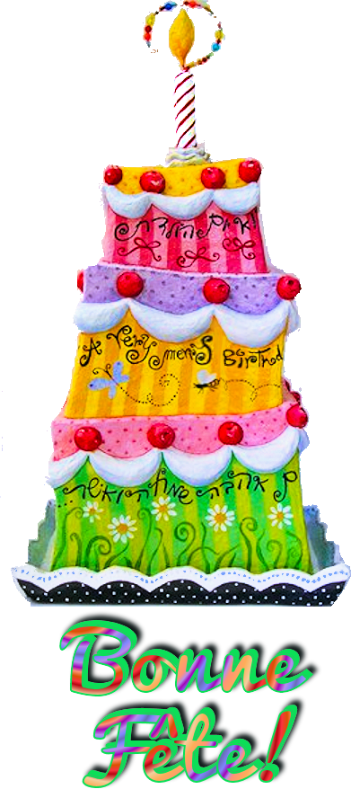 Gâteau Étagé, Bonne Fête Birthday Wishes, Special Events, - Gateau De Fete Bonne Fete (391x878), Png Download