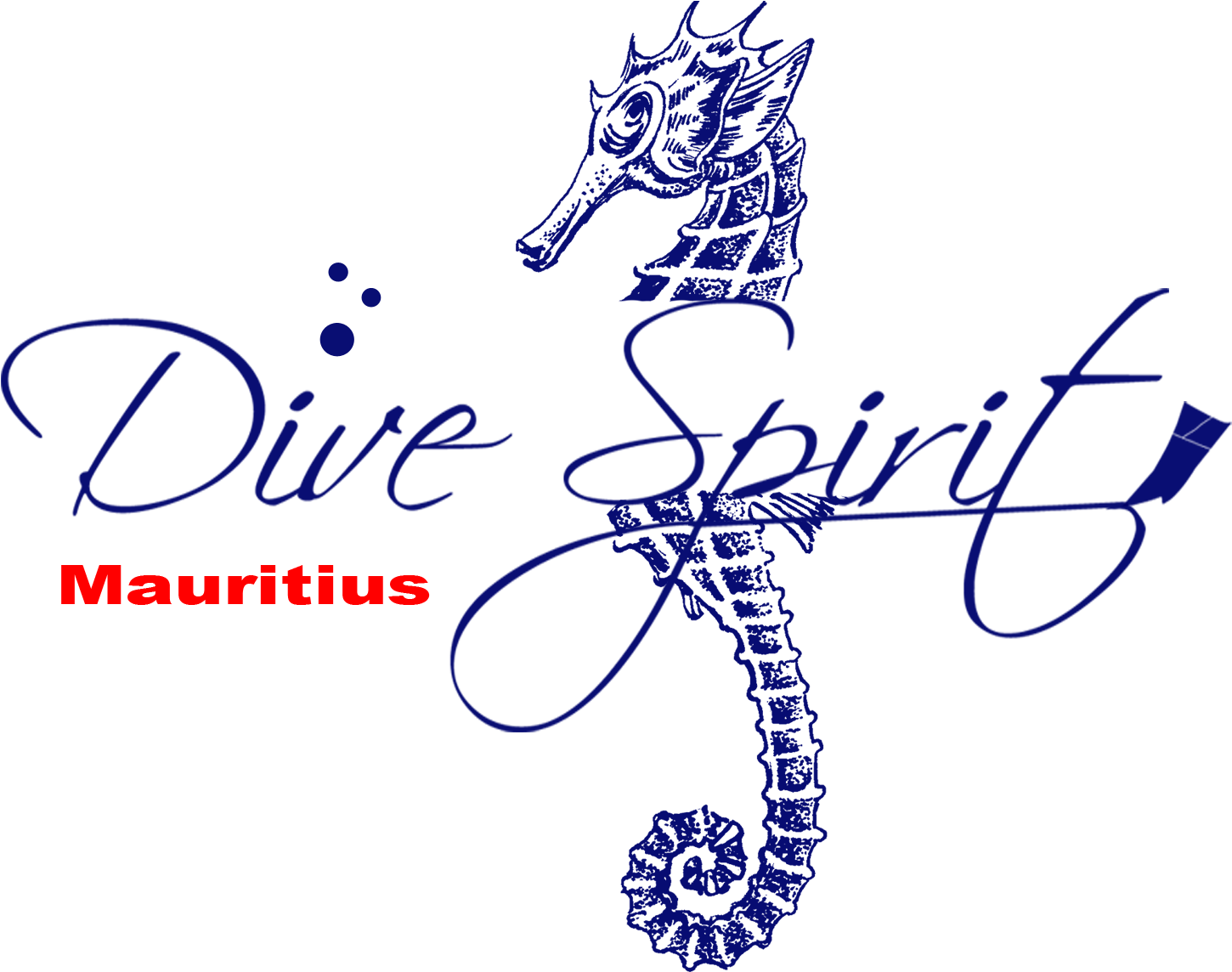 Dive Spirit Mauritius - Seahorse Outline (1450x1150), Png Download