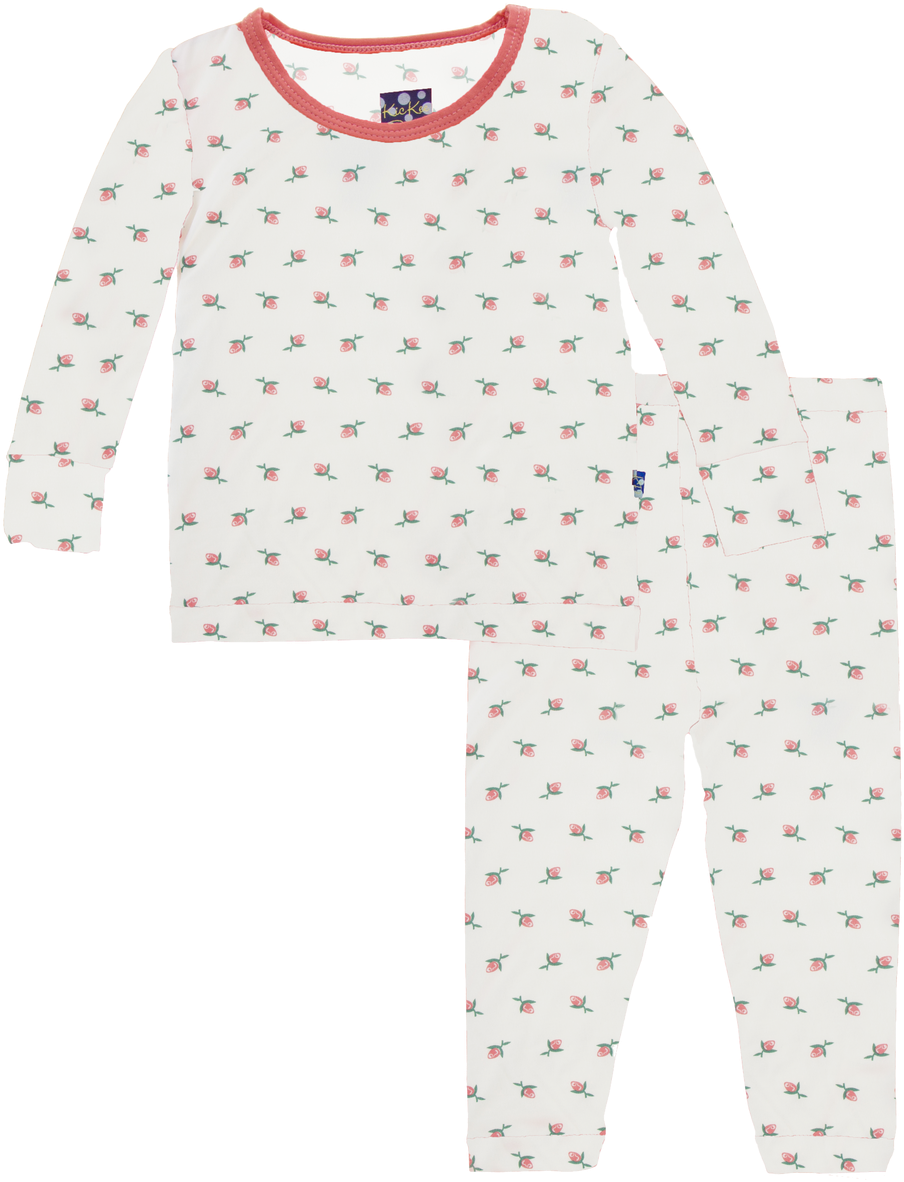 Kickee Pants Custom Print Long Sleeve Pajama Set - Polka Dot (1280x1280), Png Download