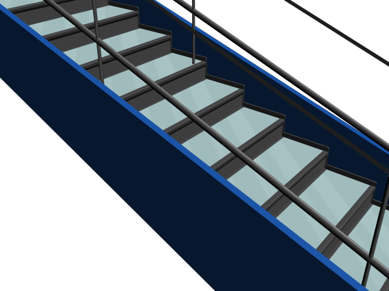 A Section Of Stair E Fitted With The Proposed Installation - Architecture (800x600), Png Download