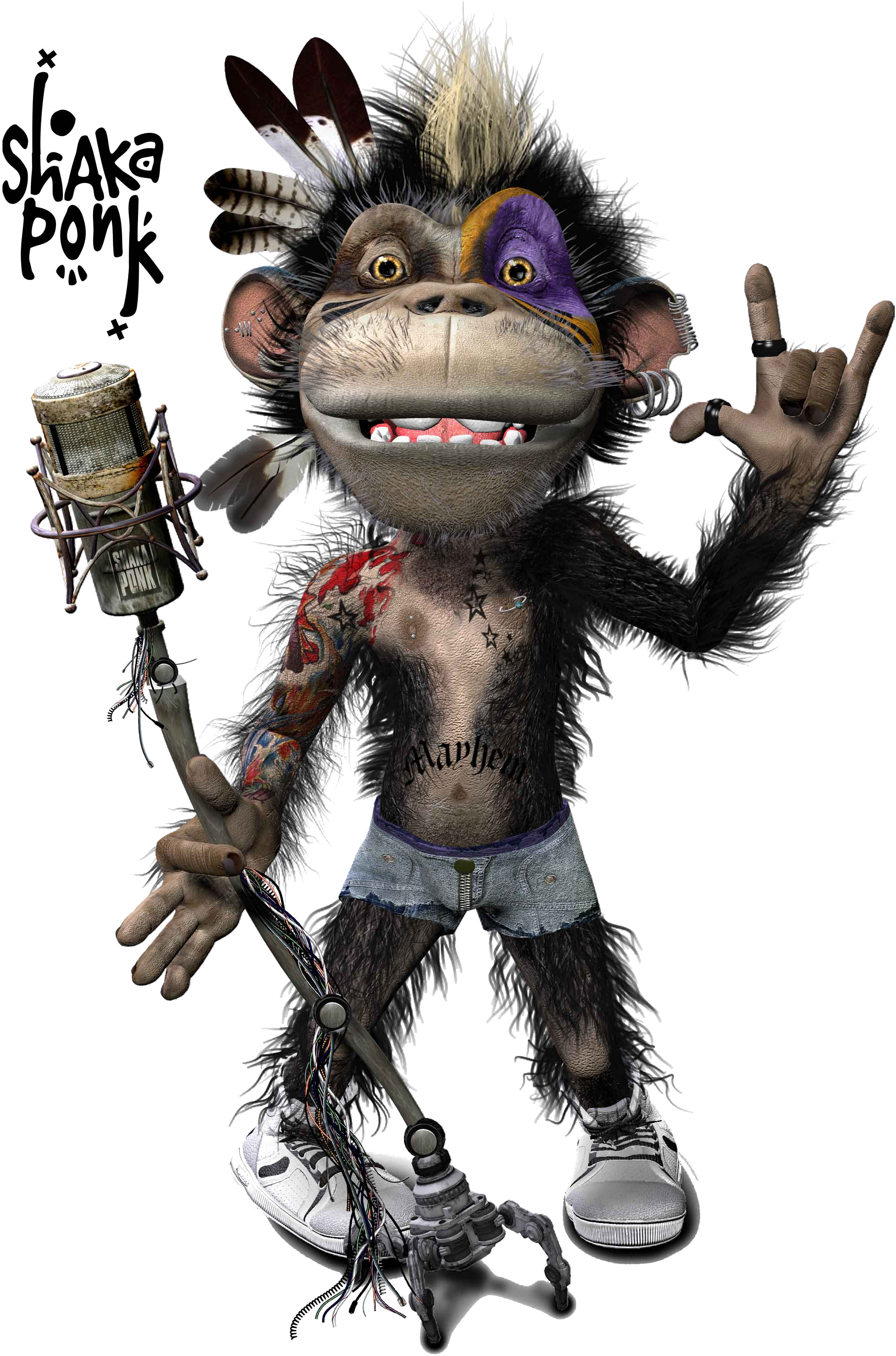 Shaka Ponk - Shaka Ponk Monkey (2392x3500), Png Download
