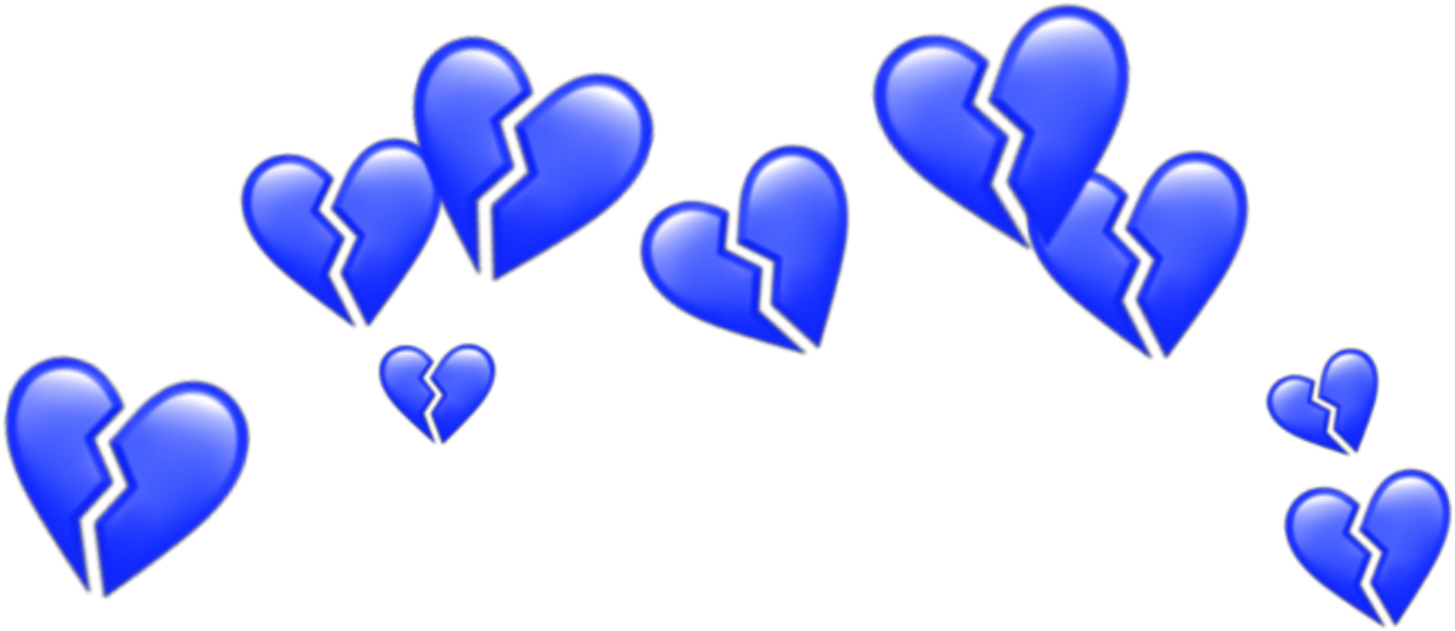 Blue Hearts Heart Crowns Crown Heartscrown Heartcrown - Broken Heart (3464x3464), Png Download