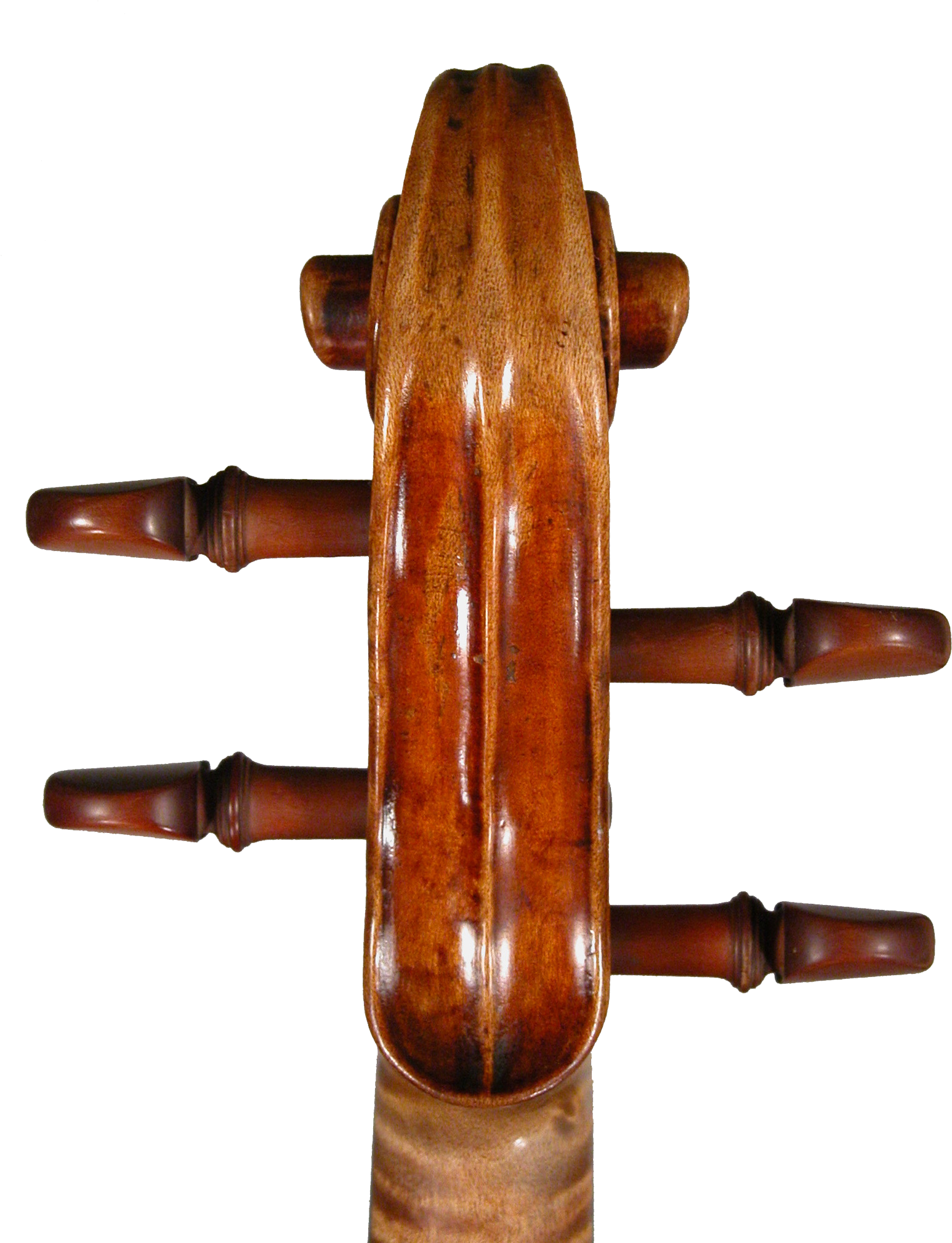 Picture Back Scroll Violin - Viola (1618x2018), Png Download