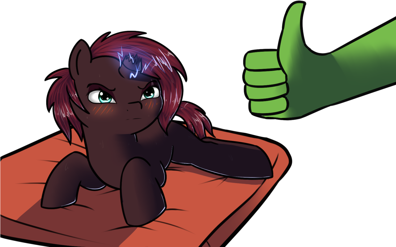 Neuro, Blushing, Laying Down, My Little Pony - Cartoon (1280x953), Png Download
